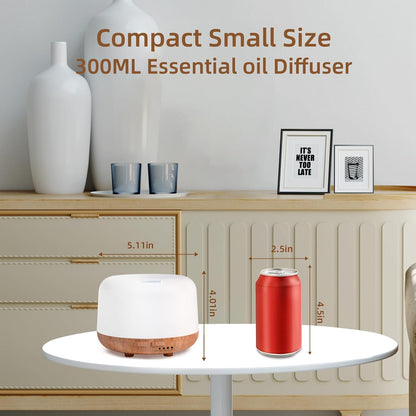 SPLITSKY Aromatherapy Essential Oil Home Diffuser with Remote Control, 300ML Large Room Cool Mist Air Humidifier, 8 Hours Quiet Operation, Timer, 7 Colors LED Night Night，Suitable Home,Yoga.