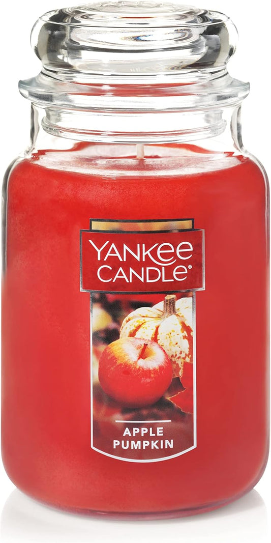 Yankee Candle | Apple Pumpkin Scented, Classic 22oz Large Jar Single Wick Aromatherapy Candle, Over 110 Hours of Burn Time