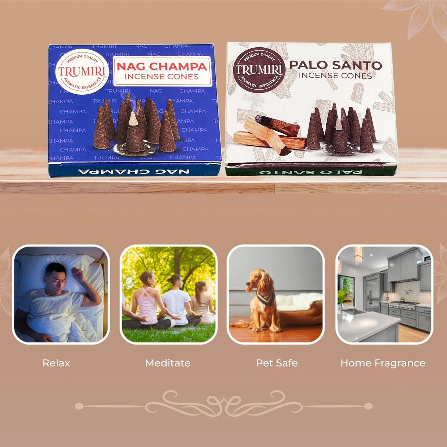 Incense Cones Combo Pack - 10 Cedar   10 Pine Scented Cones
