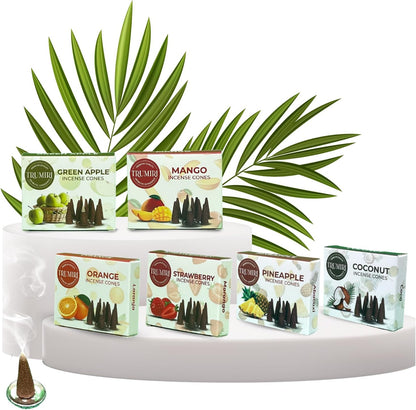 Trumiri Woody Incense Cones - Variety Pack - Total 60 Cone Incense (6 Scents x 10 Conos) - White Sage, Palo Santo, Dragons Blood, Sandalwood - Inscents-Cones Scented - Insense Cones - Incent Cone