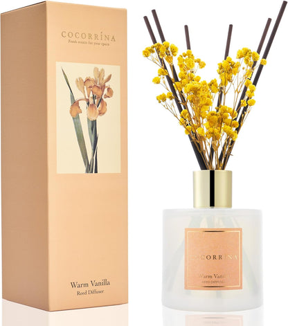 COCORRÍNA Reed Diffuser Set, Clean Linen Scented Diffuser with Sticks Home Fragrance Reed Diffuser for Bathroom Shelf Decor