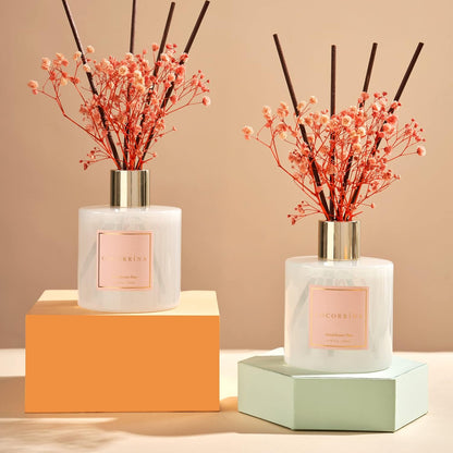 COCORRÍNA Reed Diffuser Set, Clean Linen Scented Diffuser with Sticks Home Fragrance Reed Diffuser for Bathroom Shelf Decor