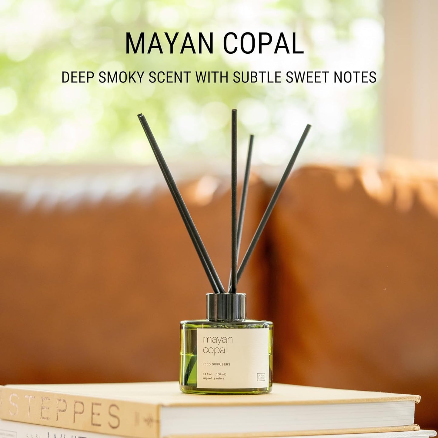 Craft & Kin Reed Diffuser Set Santal Woods, Reed Diffusers for Home, Fragrance Diffuser Sticks, Oil Diffuser Sticks, Oil Diffuser with Sticks, Reed Diffuser for Men | Christmas Reed Diffuser