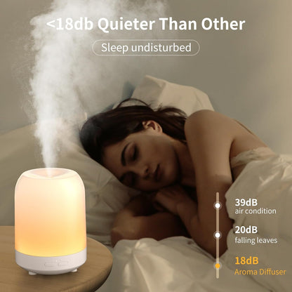 BDXXJ Essential Oil Diffuser for Bedroom, Quiet Humidifiers for Home, Ultrasonic 250ML Small Aromatherapy Diffuser, 7 LED Color Safety Auto-Off Timer, for Baby Bedroom, Hotel, Plant, Wood Pattern