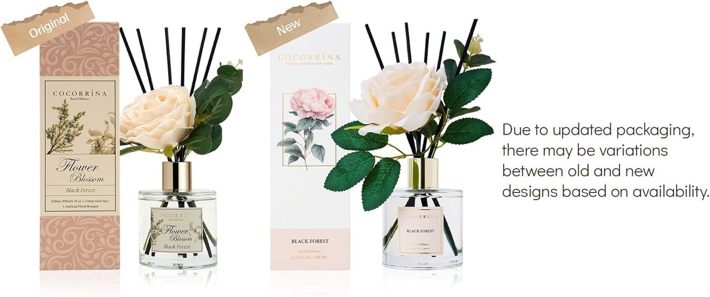 COCORRÍNA Reed Diffuser Set, 6.7 oz Clean Linen Scented Diffuser with Sticks Home Fragrance Reed Diffuser for Bathroom Shelf Decor