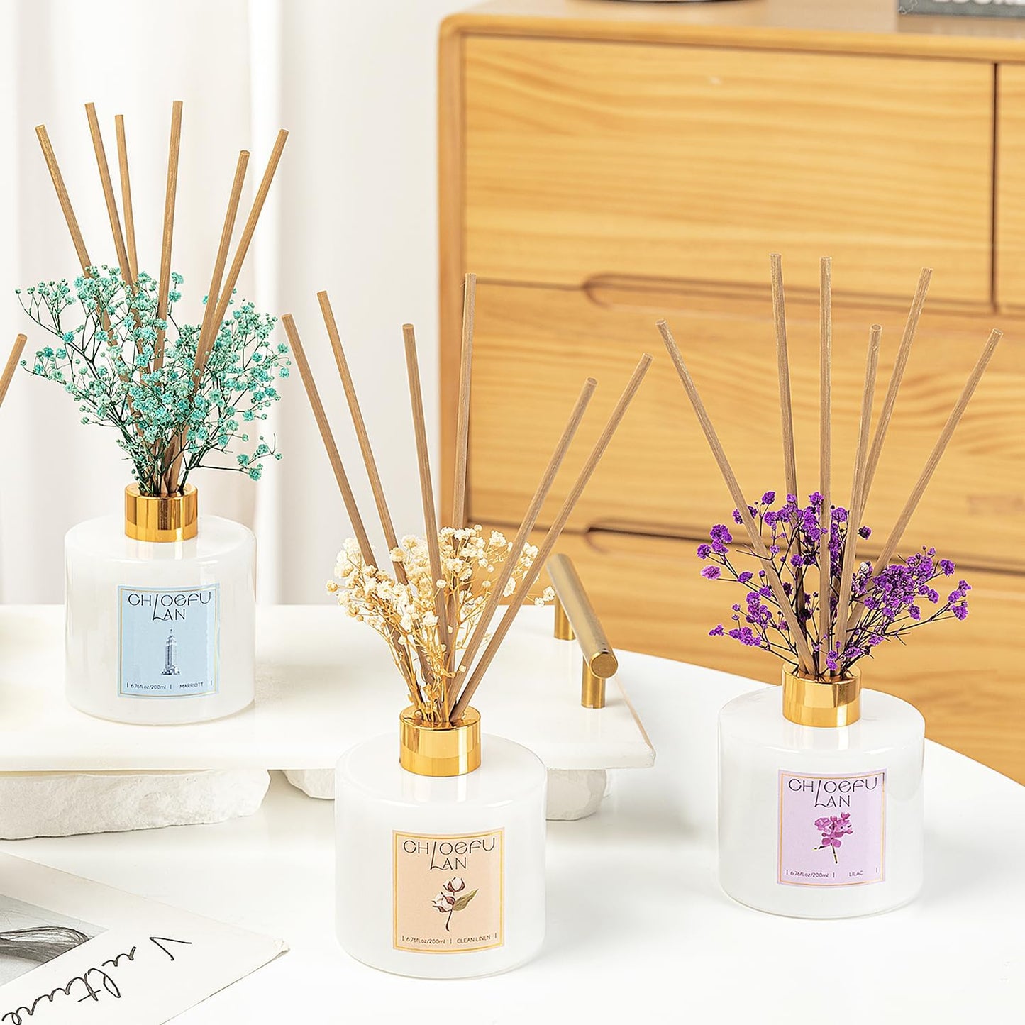 Chloefu LAN Hotel Scented Oil Diffuser Refill 7.05 oz Natural Essential Scented Oil - Best for Aromatherapy, SPA and Home, 0% Alcohol, Unique Blend to Promote Sleep & Relieve Stress