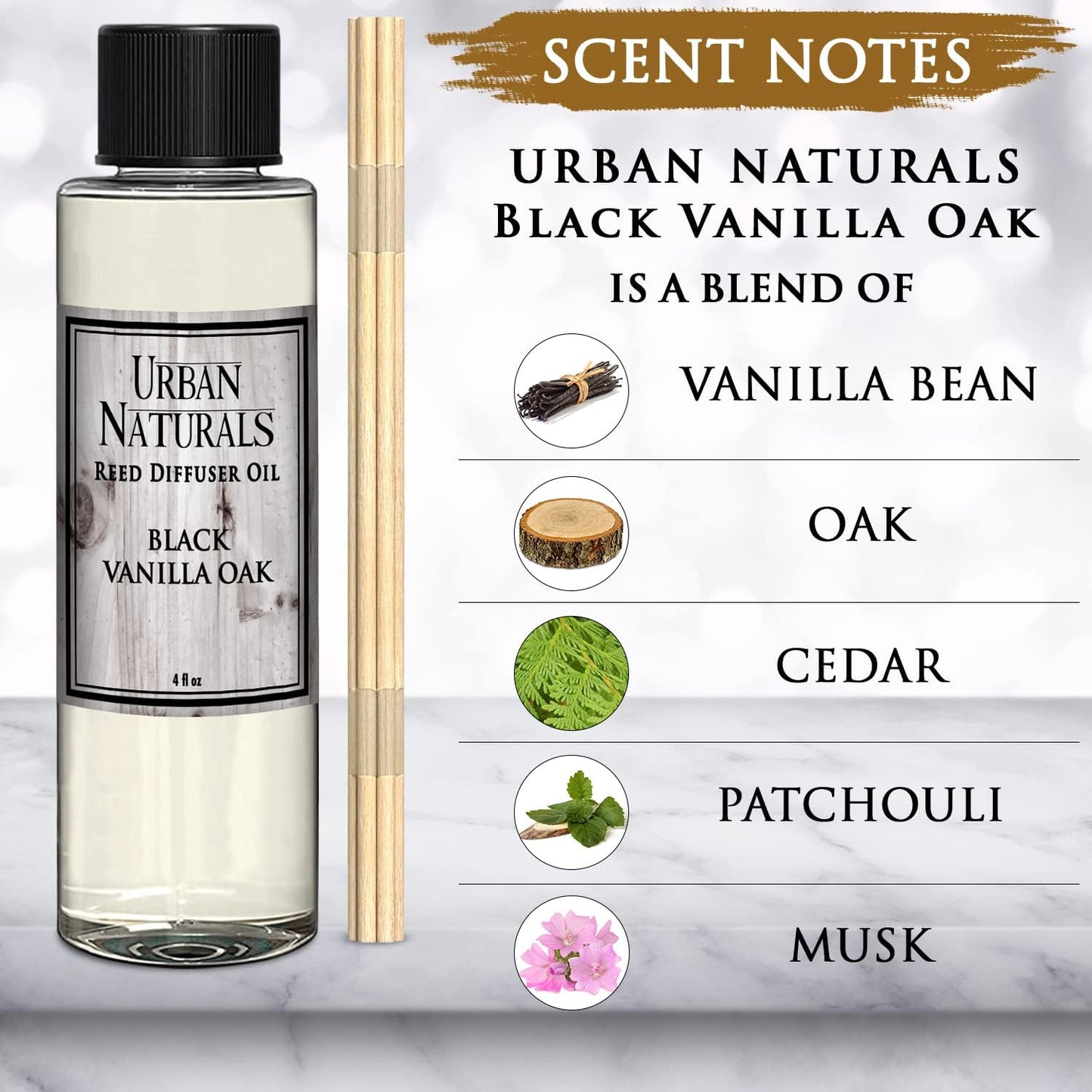 Urban Naturals Eucalyptus &amp; Sage Oil Reed Diffuser Refill | Eucalyptus, Sage, Mint, Lime and Cedarwood| Includes a Free Set of Reed Sticks! 4 oz