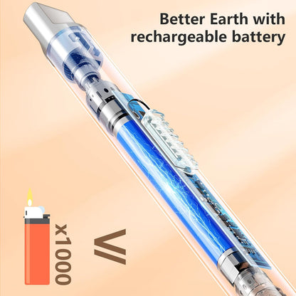 REIDEA Lighter Electric for Candle S4 Pro USB Rechargeable Safety Lock with LED Battery Indicator Flameless Windproof Arc Plasma Lighter for Candle, Fireworks (Champagne Gold)