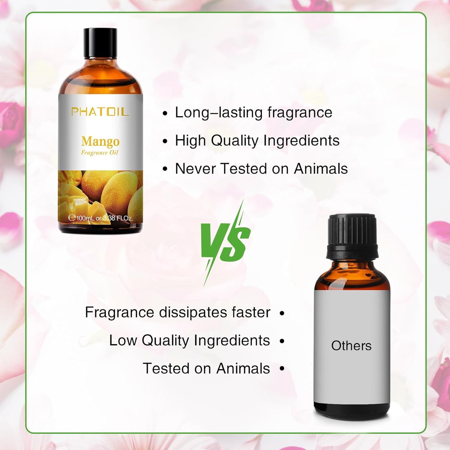 PHATOIL 3.38 FL.OZ Coconut & Vanilla Fragrance Oils for Aromatherapy, Essential Oils for Diffusers for Home, Perfect for Diffuser, Yoga, DIY Candle and Soap Making - 100ml