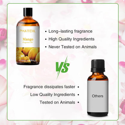 PHATOIL 3.38 FL.OZ Coconut & Vanilla Fragrance Oils for Aromatherapy, Essential Oils for Diffusers for Home, Perfect for Diffuser, Yoga, DIY Candle and Soap Making - 100ml