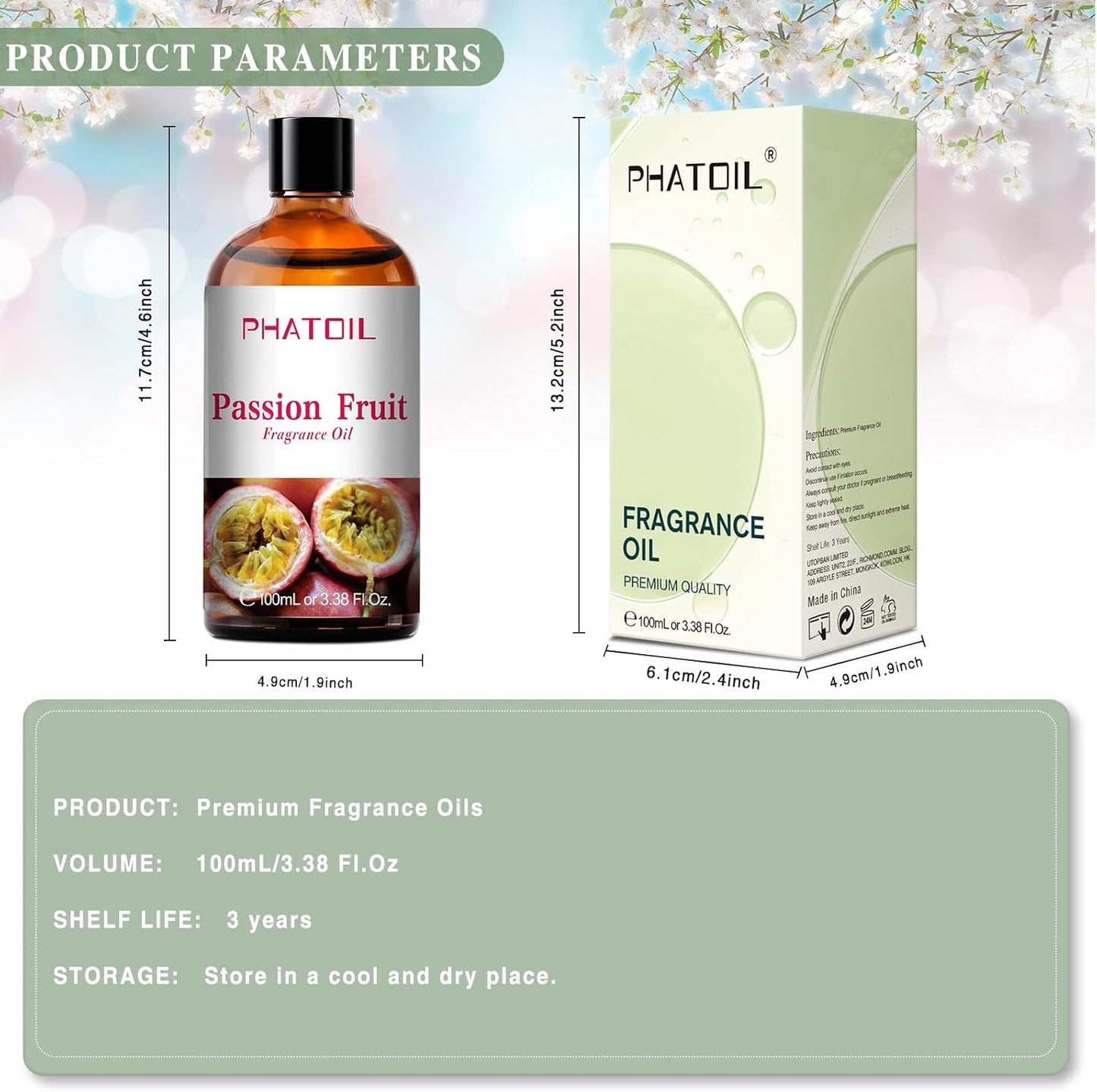 PHATOIL 3.38 FL.OZ Coconut & Vanilla Fragrance Oils for Aromatherapy, Essential Oils for Diffusers for Home, Perfect for Diffuser, Yoga, DIY Candle and Soap Making - 100ml