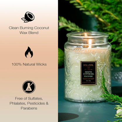 Voluspa Goji Tarocco Orange, Large Candle Jar, 18 oz, 100 Hour Burn Time, All Natural Wicks and Coconut Wax for Clean Burning, Vegan, Poured in the USA