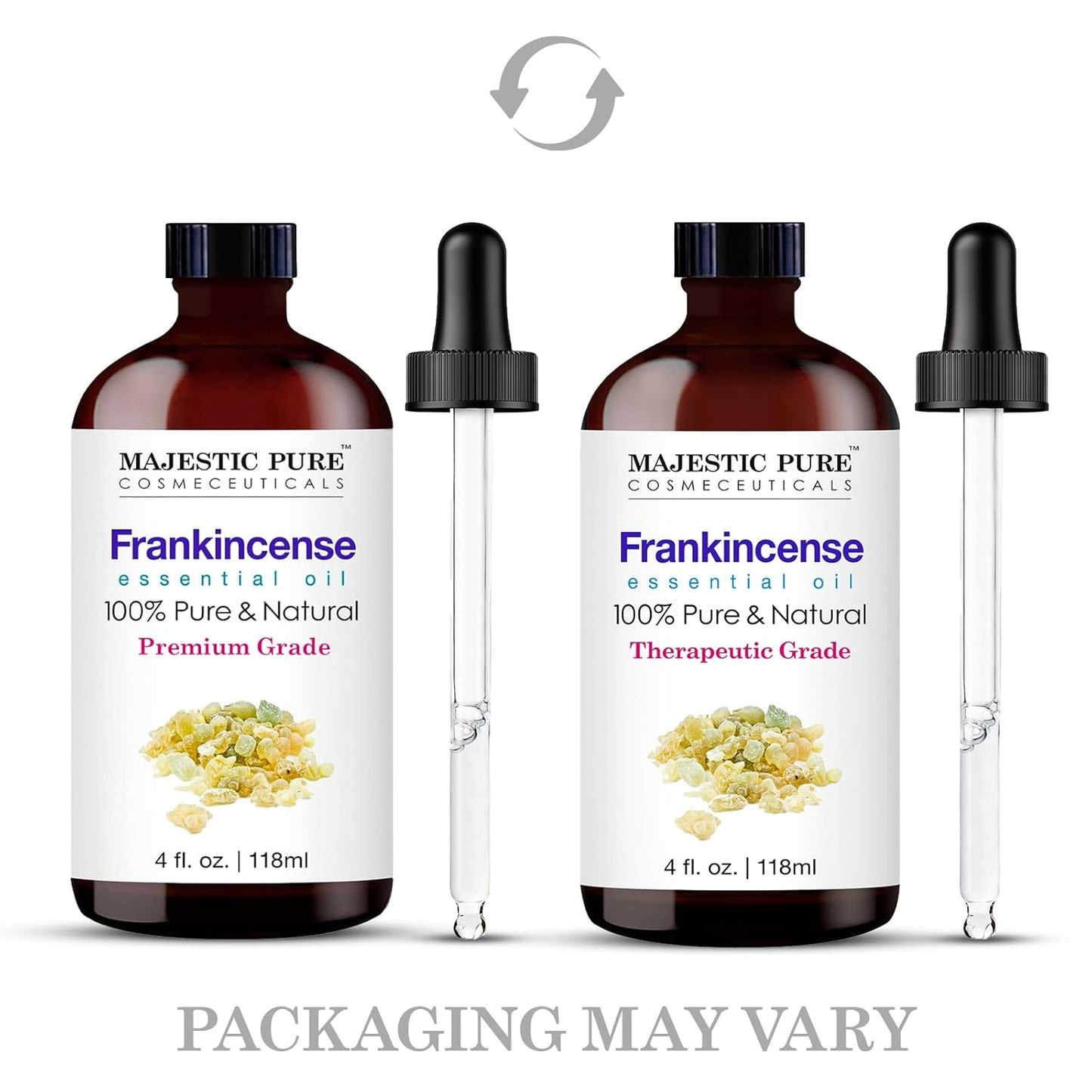 MAJESTIC PURE Frankincense Essential Oil | 100% Pure and Natural Frankincense Oil | Premium Grade Essential Oils for Hair Care, Home Diffusers, Skin, Aromatherapy, Massage and Humidifiers | 4 Fl Oz