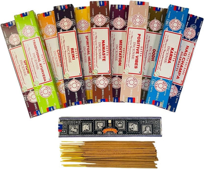 Satya Premium Mix Assorted Incense Sticks Set of 12 Pack | for Meditation, Aromatherapy, Healing, Yoga, Positivity and Relaxation | 180 Sticks (12Packs X 15Sticks)