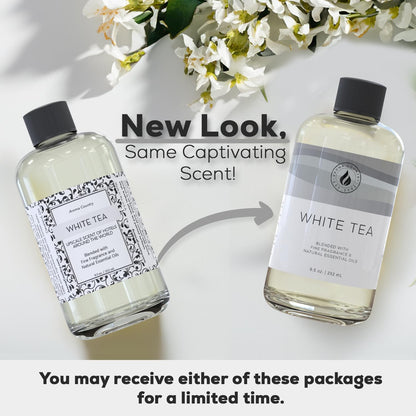Aroma Country White Tea Diffuser Oil - Luxury Essential Oils for Diffuser Refill & Air Freshener Room Spray, Long-Lasting, Natural Home Fragrance and Hotel Scent for Diffusers & Machines - 8.5 Fl. oz