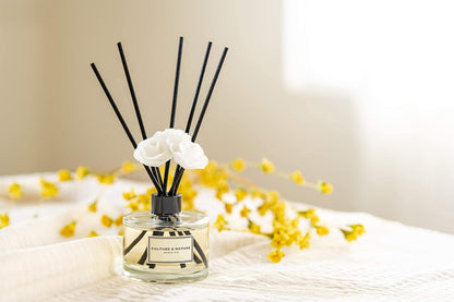 CULTURE & NATURE Reed Diffuser Set 6.7oz (200ml) Clean Cotton Scented Diffuser with Sticks Home Fragrance Reed Diffuser for Bathroom Shelf Decor