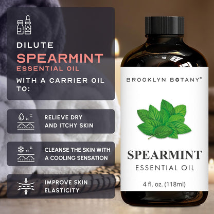Brooklyn Botany Peppermint Essential Oil - 100% Pure and Natural - Premium Grade with Dropper - for Aromatherapy and Diffuser