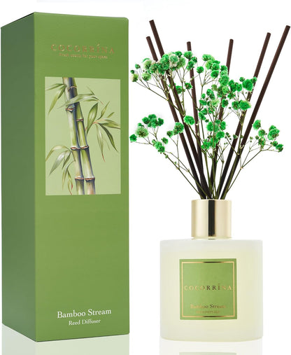 COCORRÍNA Reed Diffuser Set, Clean Linen Scented Diffuser with Sticks Home Fragrance Reed Diffuser for Bathroom Shelf Decor