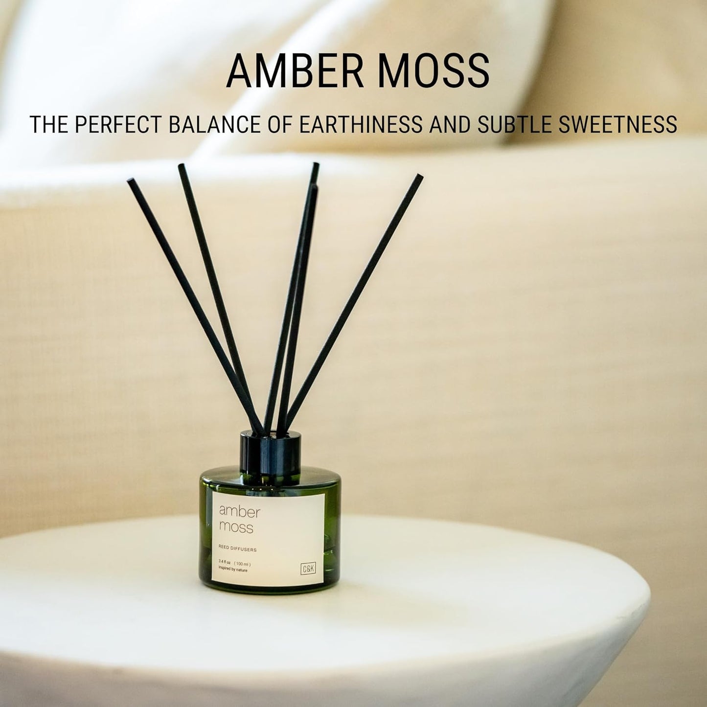 Craft & Kin Reed Diffuser Set Santal Woods, Reed Diffusers for Home, Fragrance Diffuser Sticks, Oil Diffuser Sticks, Oil Diffuser with Sticks, Reed Diffuser for Men | Christmas Reed Diffuser