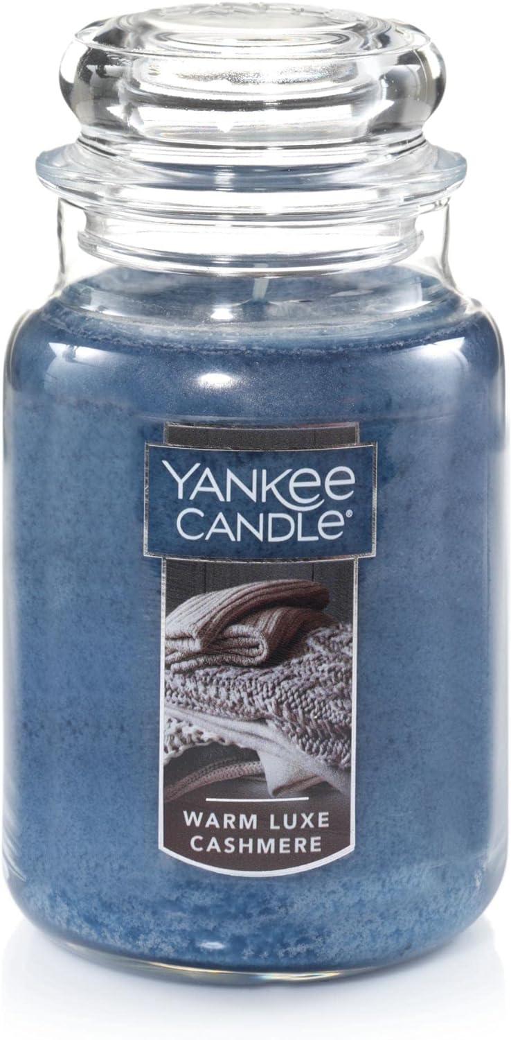 Yankee Candle | Warm Luxe Cashmere Scented, Classic 22oz Large Jar Single Wick Aromatherapy Candle, Over 110 Hours of Burn Time