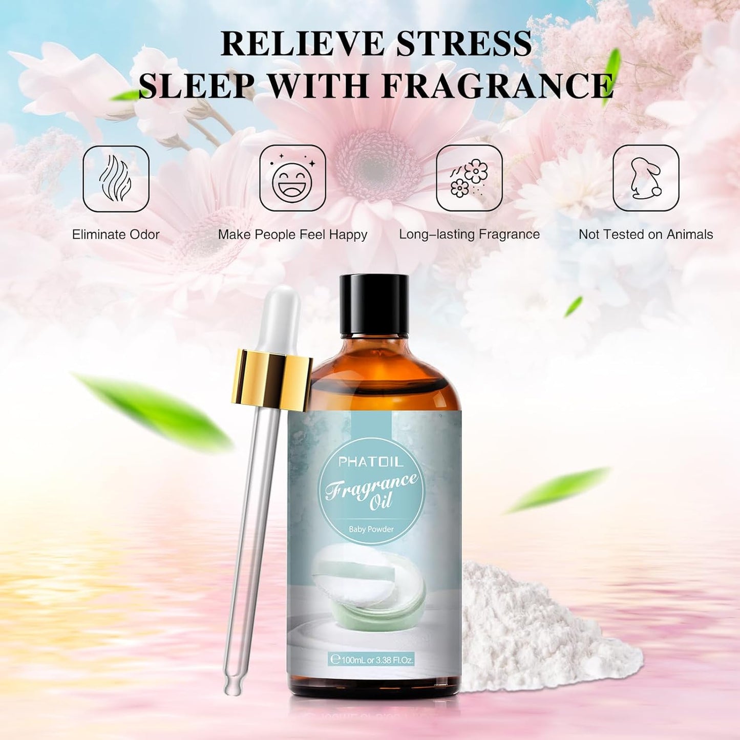 PHATOIL 3.38 FL.OZ Coconut & Vanilla Fragrance Oils for Aromatherapy, Essential Oils for Diffusers for Home, Perfect for Diffuser, Yoga, DIY Candle and Soap Making - 100ml