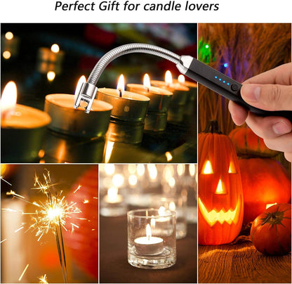 MEIRUBY Electric Candle Lighter - Stocking Stuffers for Adults Women Men Wife Nana, USB Arc Rechargeable Windproof Long Lighter for Candle, Birthday for Women Men Mom Wife Sister Nana