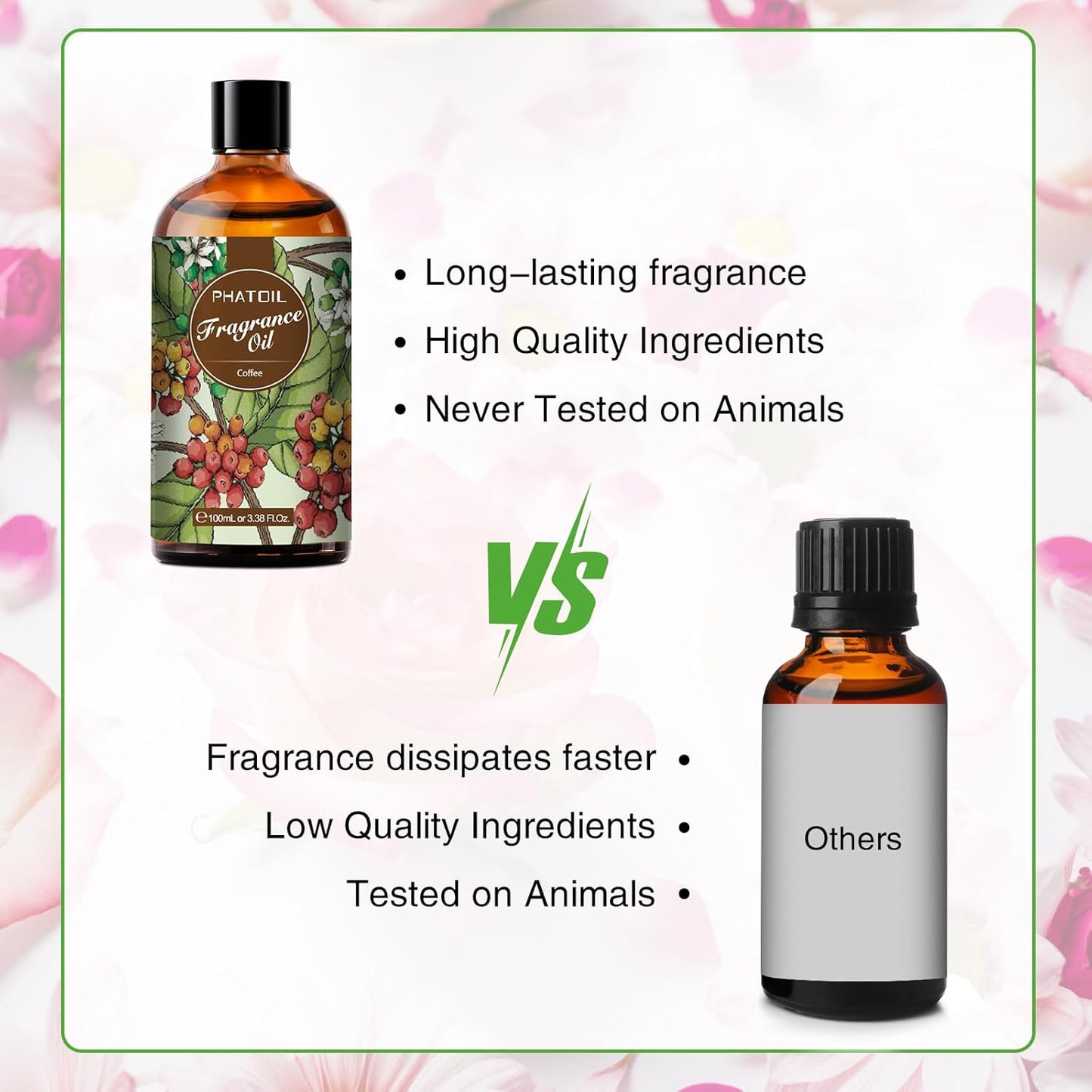 PHATOIL 3.38 FL.OZ Coconut & Vanilla Fragrance Oils for Aromatherapy, Essential Oils for Diffusers for Home, Perfect for Diffuser, Yoga, DIY Candle and Soap Making - 100ml