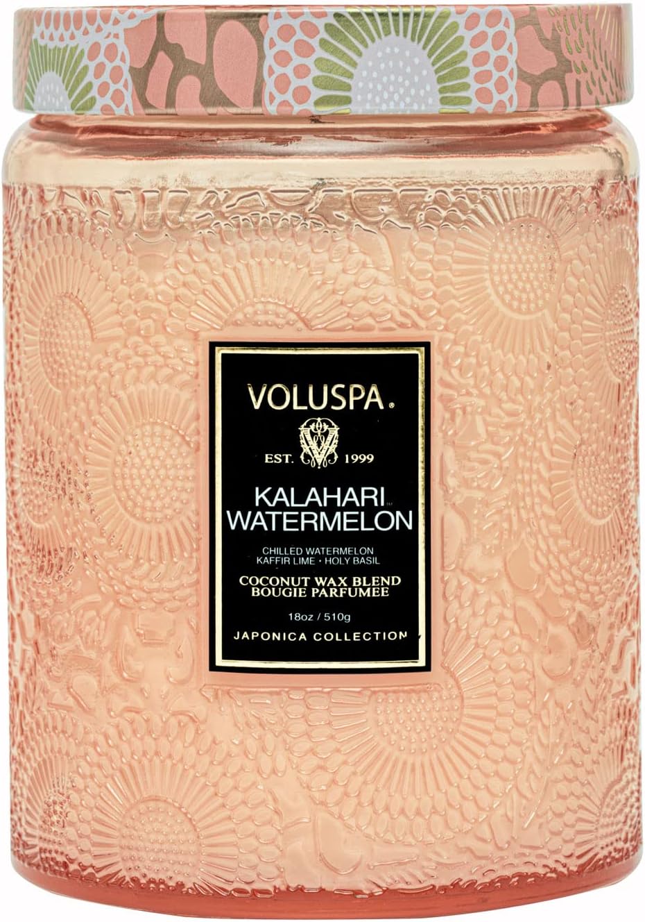 Voluspa Goji Tarocco Orange, Large Candle Jar, 18 oz, 100 Hour Burn Time, All Natural Wicks and Coconut Wax for Clean Burning, Vegan, Poured in the USA