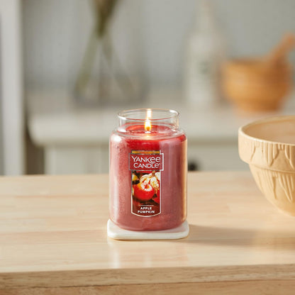 Yankee Candle | Apple Pumpkin Scented, Classic 22oz Large Jar Single Wick Aromatherapy Candle, Over 110 Hours of Burn Time