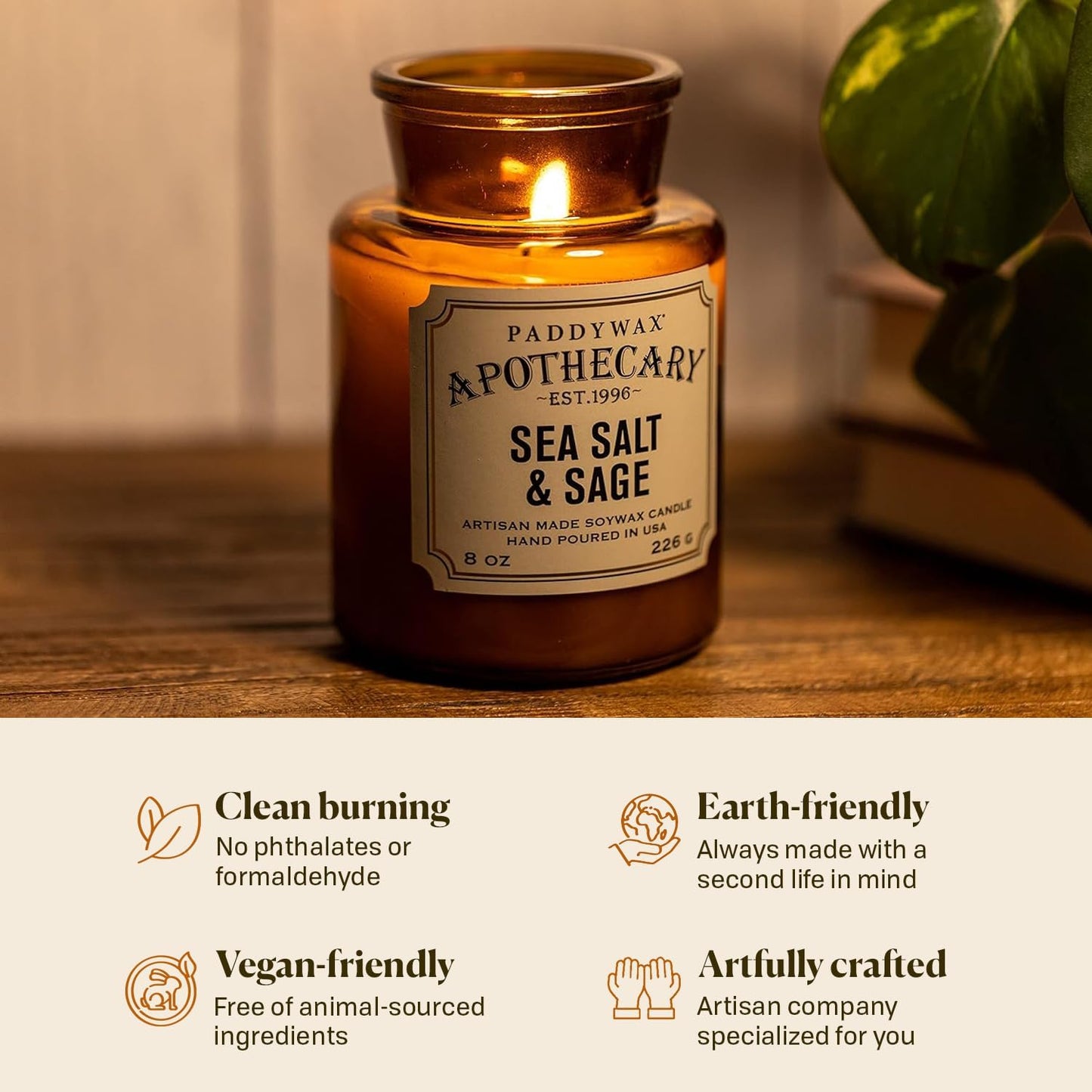 Paddywax Scented Candles Artisan Apothecary Candle, 8-Ounce