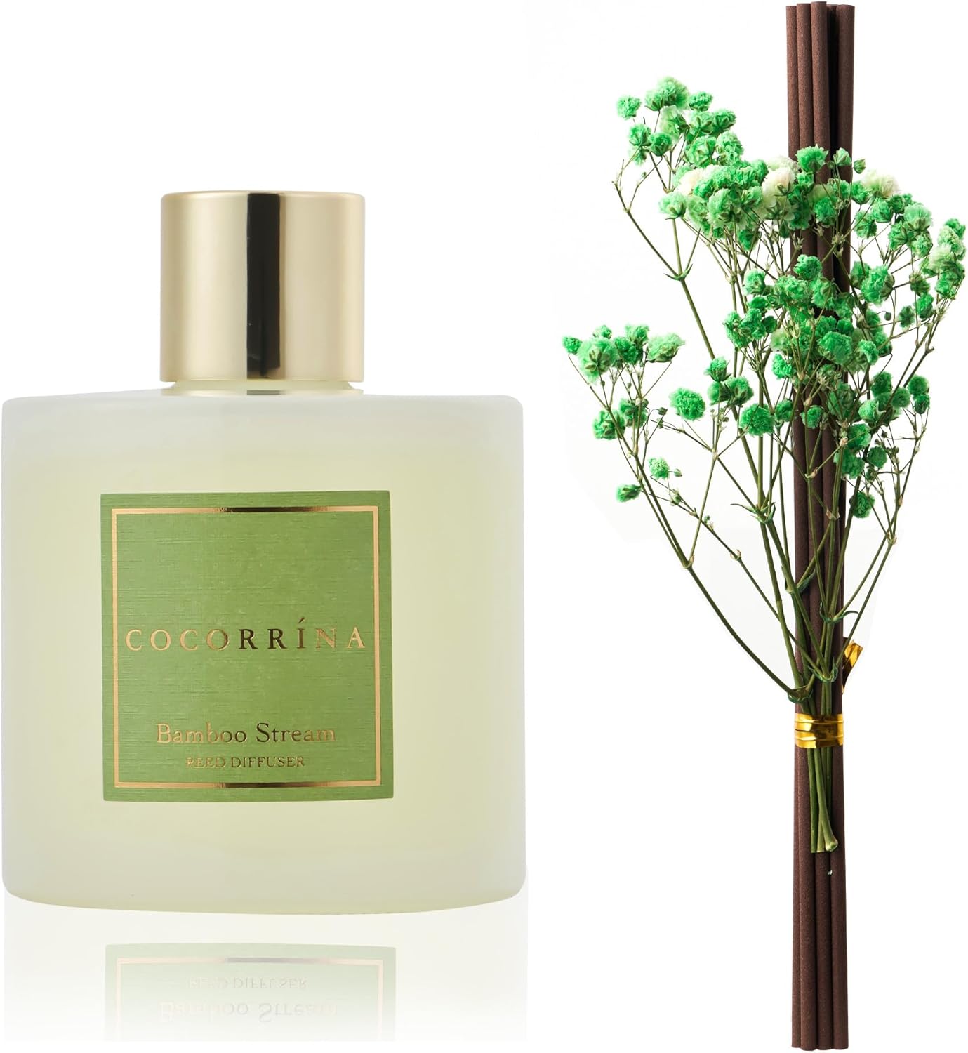 Cocorrína Clean Linen Scented Reed Diffuser Oil with 8 Sticks Fragrance for Bedroom, Bathroom, Oil Diffuser, Home Décor, 6.7 oz. (200 ml)