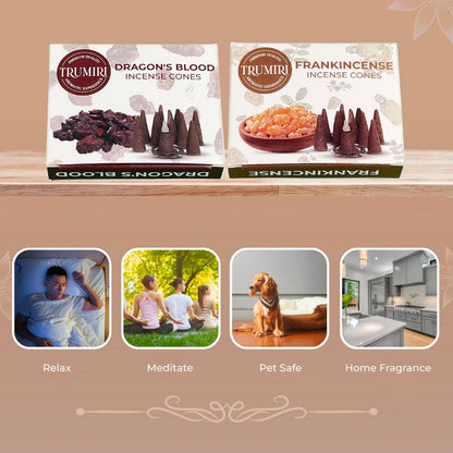 Incense Cones Combo Pack - 10 Cedar   10 Pine Scented Cones