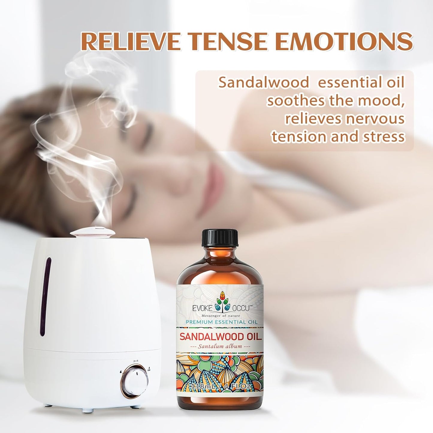 EVOKE OCCU 4 Fl Oz Vanilla Essential Oil, Pure Vanilla Oil for Diffuser, Skin, Humidifier and Relaxation - 118ML