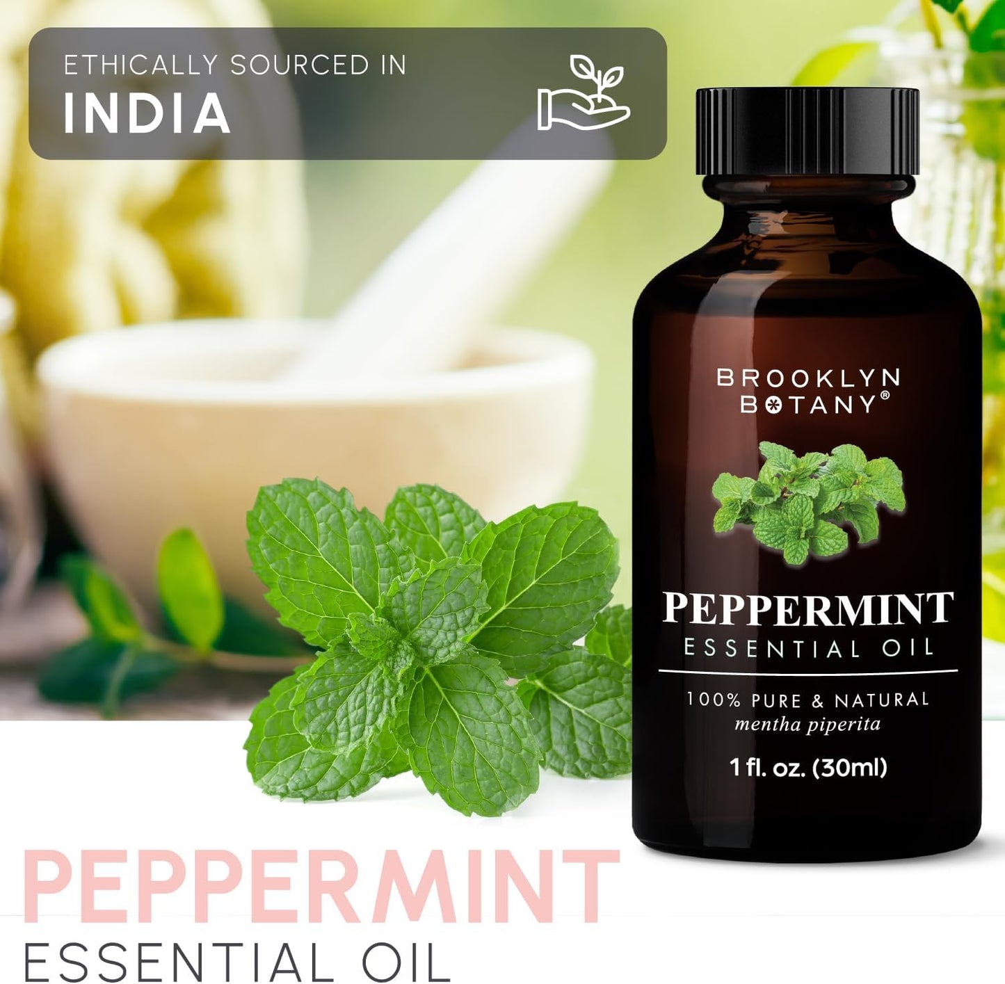 Brooklyn Botany Peppermint Essential Oil - 100% Pure and Natural - Premium Grade with Dropper - for Aromatherapy and Diffuser