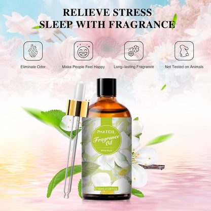 PHATOIL 3.38 FL.OZ Coconut & Vanilla Fragrance Oils for Aromatherapy, Essential Oils for Diffusers for Home, Perfect for Diffuser, Yoga, DIY Candle and Soap Making - 100ml