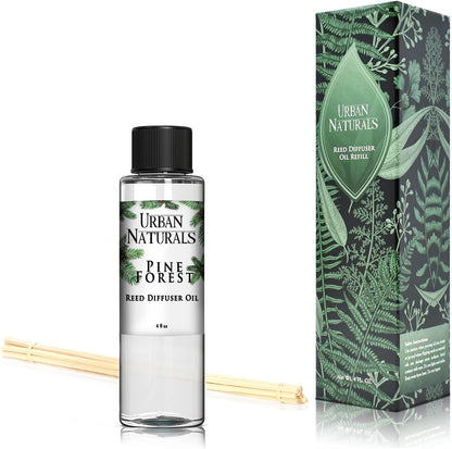 Urban Naturals Eucalyptus &amp; Sage Oil Reed Diffuser Refill | Eucalyptus, Sage, Mint, Lime and Cedarwood| Includes a Free Set of Reed Sticks! 4 oz