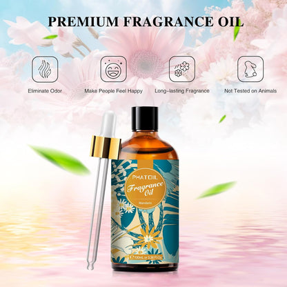 PHATOIL 3.38 FL.OZ Coconut & Vanilla Fragrance Oils for Aromatherapy, Essential Oils for Diffusers for Home, Perfect for Diffuser, Yoga, DIY Candle and Soap Making - 100ml