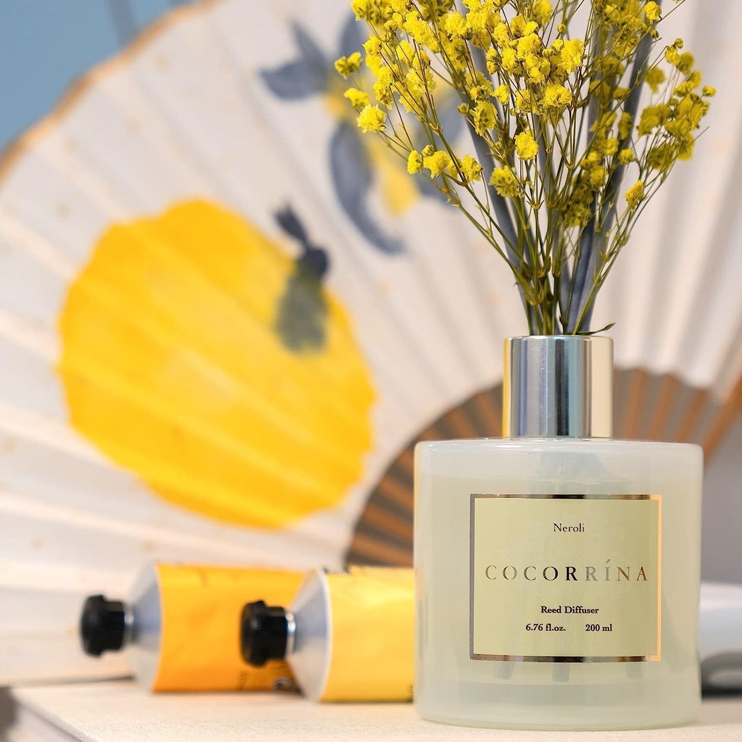 COCORRÍNA Reed Diffuser Set, Clean Linen Scented Diffuser with Sticks Home Fragrance Reed Diffuser for Bathroom Shelf Decor