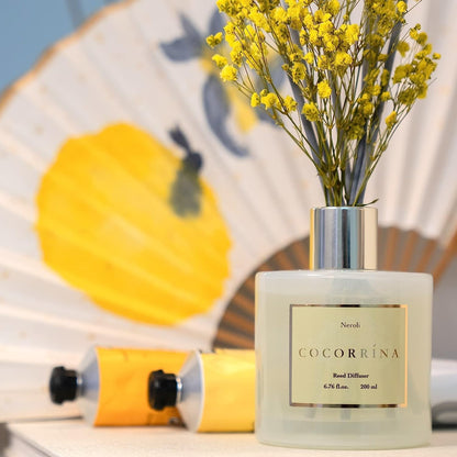 COCORRÍNA Reed Diffuser Set, Clean Linen Scented Diffuser with Sticks Home Fragrance Reed Diffuser for Bathroom Shelf Decor