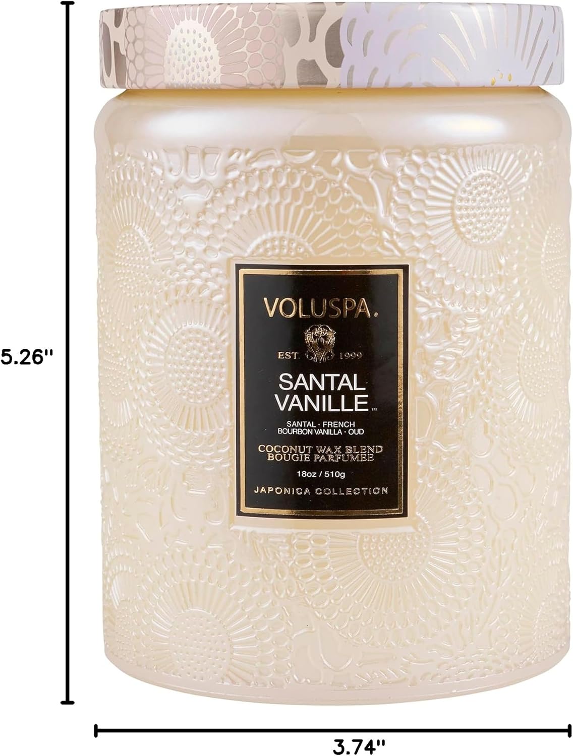Voluspa Goji Tarocco Orange, Large Candle Jar, 18 oz, 100 Hour Burn Time, All Natural Wicks and Coconut Wax for Clean Burning, Vegan, Poured in the USA