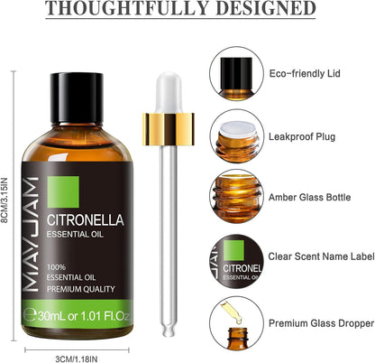 MAYJAM Essential Oil for Diffusers, Essential Oil with Premium Glass Dropper