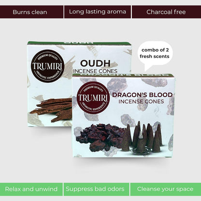 Incense Cones Combo Pack - 10 Cedar   10 Pine Scented Cones