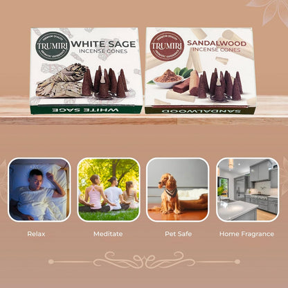 Incense Cones Combo Pack - 10 Cedar   10 Pine Scented Cones