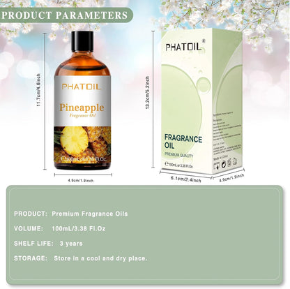 PHATOIL 3.38 FL.OZ Coconut & Vanilla Fragrance Oils for Aromatherapy, Essential Oils for Diffusers for Home, Perfect for Diffuser, Yoga, DIY Candle and Soap Making - 100ml