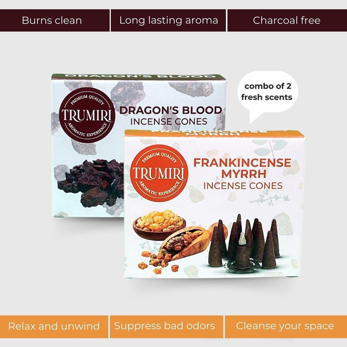 Incense Cones Combo Pack - 10 Cedar   10 Pine Scented Cones