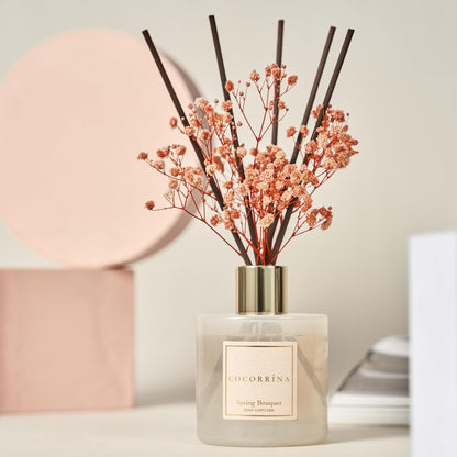 COCORRÍNA Reed Diffuser Set, Clean Linen Scented Diffuser with Sticks Home Fragrance Reed Diffuser for Bathroom Shelf Decor