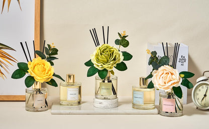 COCORRÍNA Reed Diffuser Set, Clean Linen Scented Diffuser with Sticks Home Fragrance Reed Diffuser for Bathroom Shelf Decor