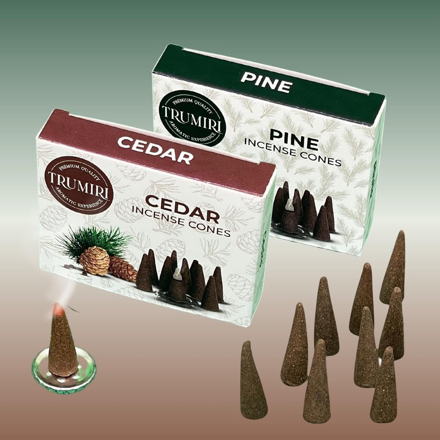 Incense Cones Combo Pack - 10 Cedar   10 Pine Scented Cones