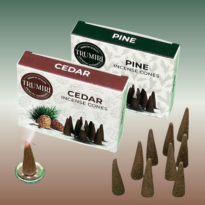 Incense Cones Combo Pack - 10 Cedar   10 Pine Scented Cones