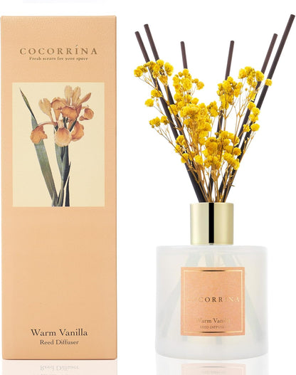 COCORRÍNA Reed Diffuser Set, Clean Linen Scented Diffuser with Sticks Home Fragrance Reed Diffuser for Bathroom Shelf Decor
